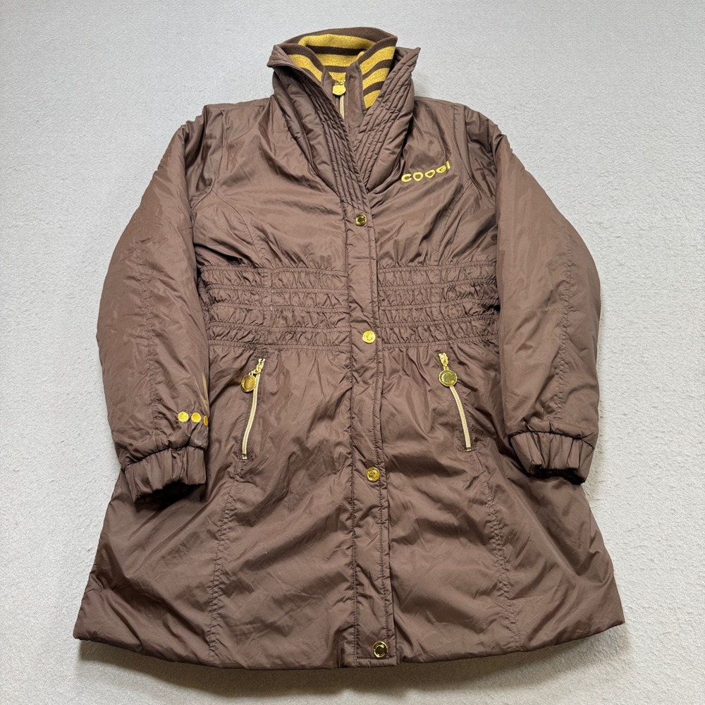 Vintage Coogi Puffer Jacket Women's Large Brown Quilted Lined Outdoor Y2K